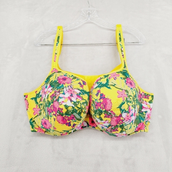 Cacique Other - Cacique Smooth Yellow Floral Balconette Bra P5447